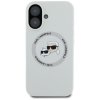 Etui Karl Lagerfeld Silicone Double      Heads And Circle MagSafe do iPhone 16 beżowy